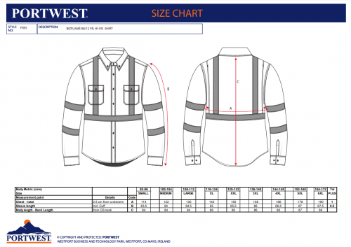 Camașa Bizflame FR Hi-Vis 88/12, galben, regular, Portwest